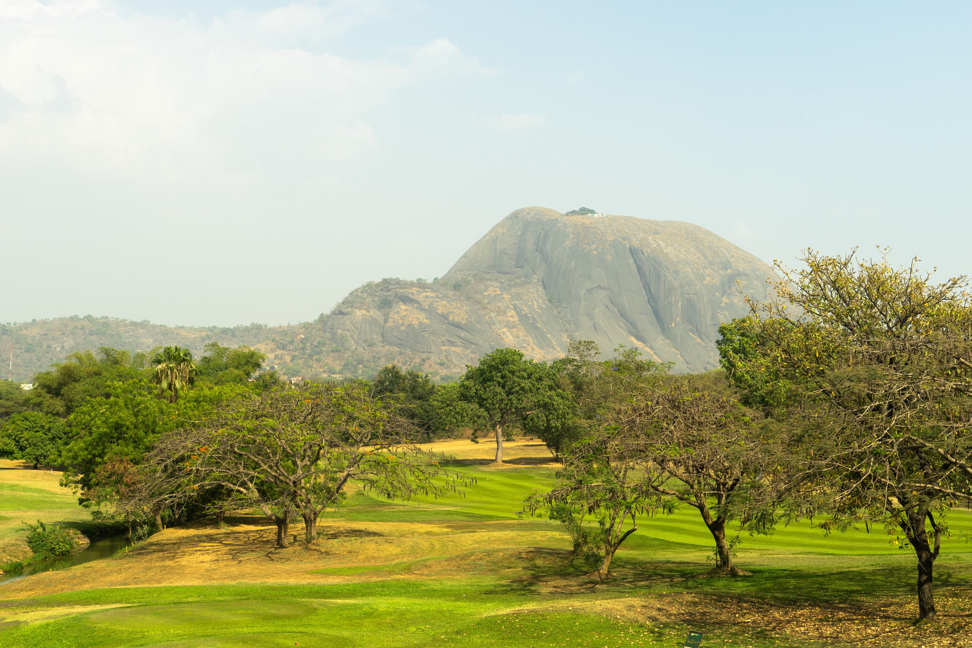 Aso Rock viewed from the IBB golf course in Abuja
